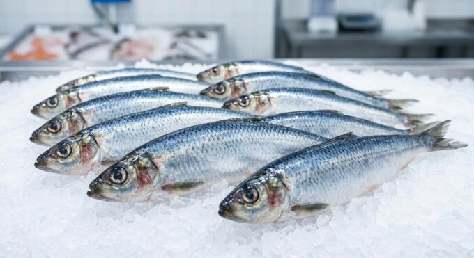 Frozen herring, sold by the carton
